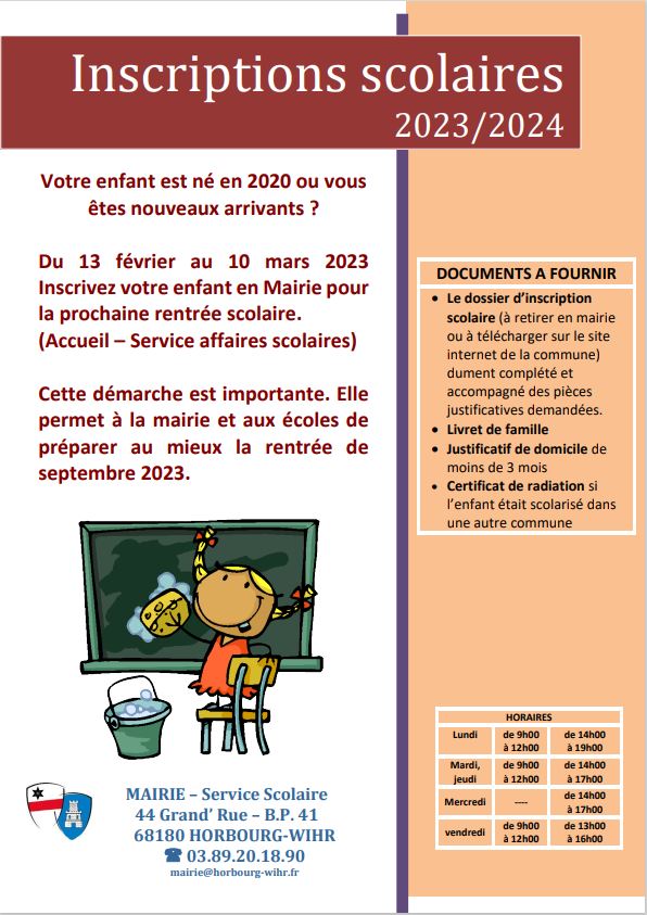 Inscriptions scolaires et dérogations pour l’année 2023/2024