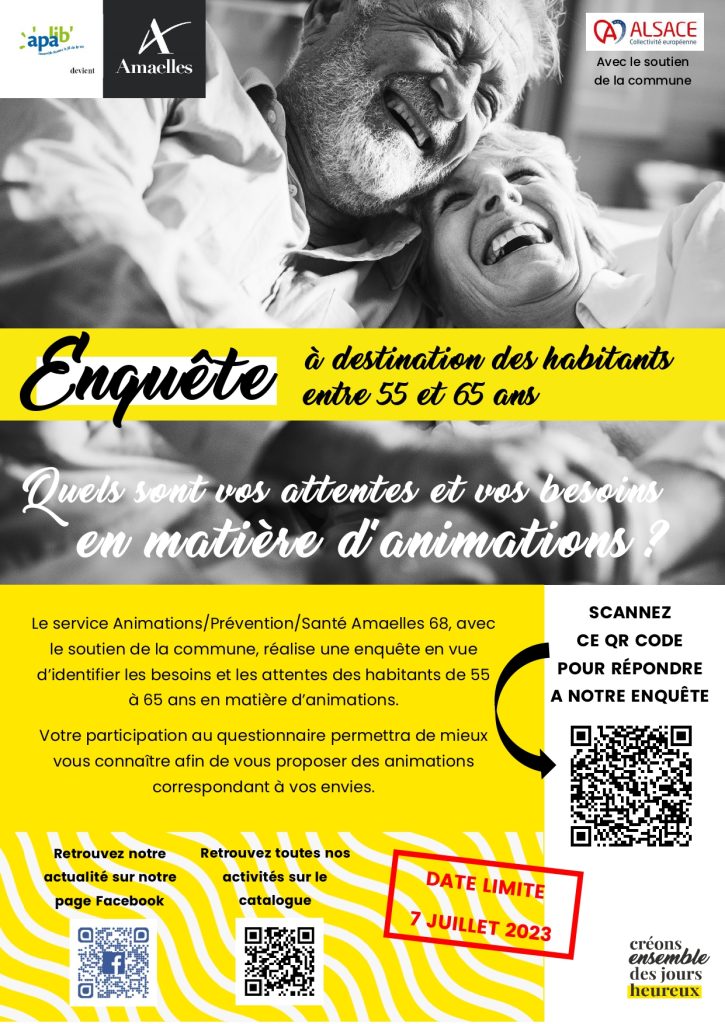 ENQUÊTE à destination des habitants entre 55 et 65 ans
