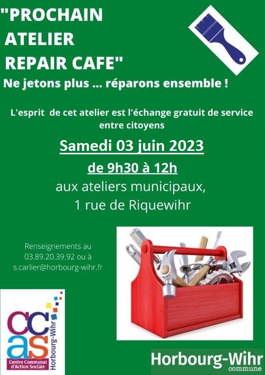 Prochain “ATELIER REPAIR CAFE”