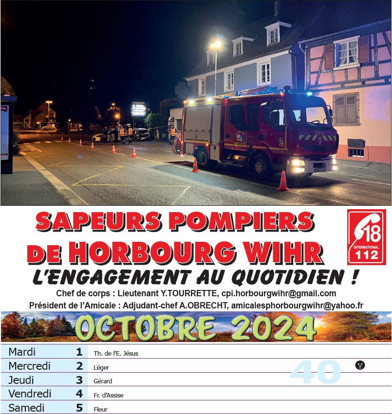 Calendriers 2024 des SAPEURS-POMPIERS DE HORBOURG-WIHR