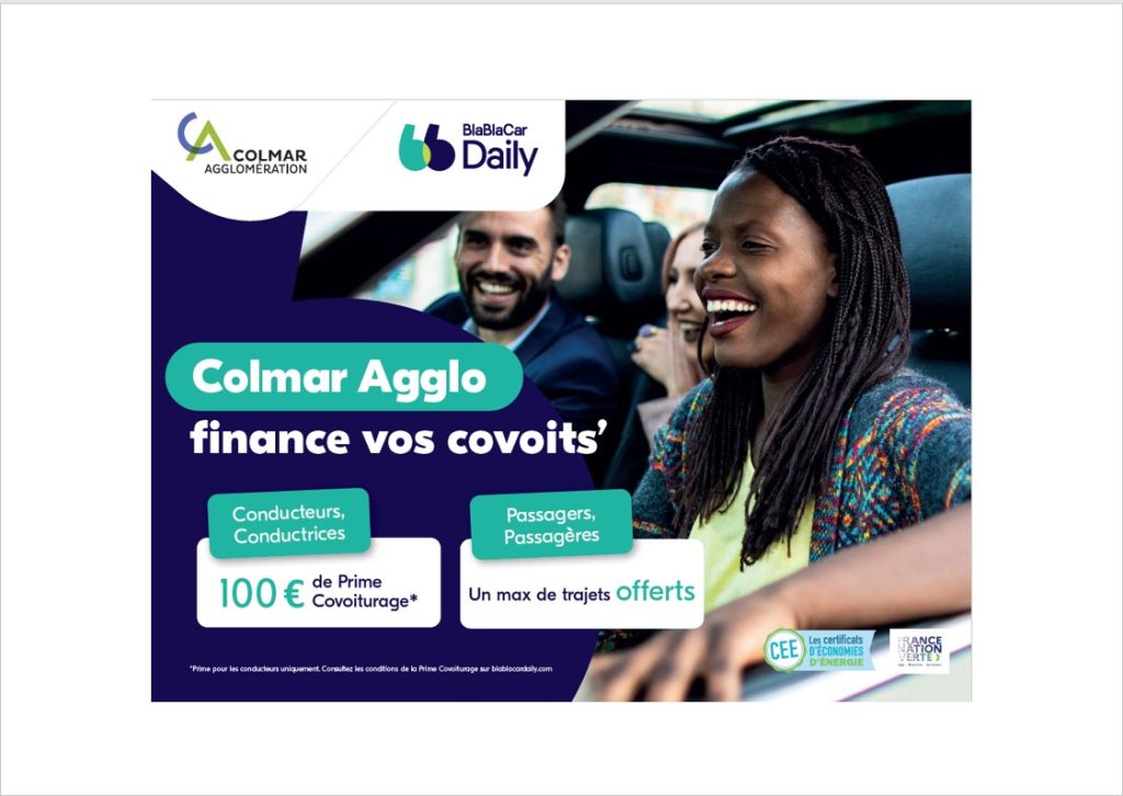 Colmar Agglomération lance son programme de covoiturage avec BlaBlaCar Daily !