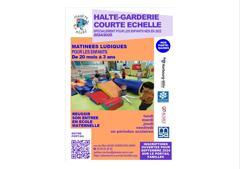 HALTE-GARDERIE “COURTE ÉCHELLE” Inscriptions ouvertes !
