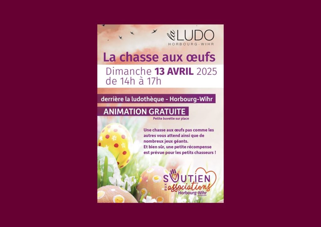 LA CHASSE AUX ŒUFS du Dimanche 13 avril !