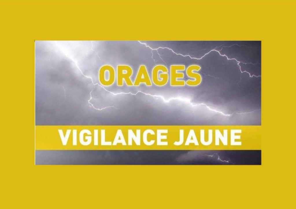 [ALERTE MÉTÉO] : VIGILANCE JAUNE ORAGES mercredi 1er Mai 2024