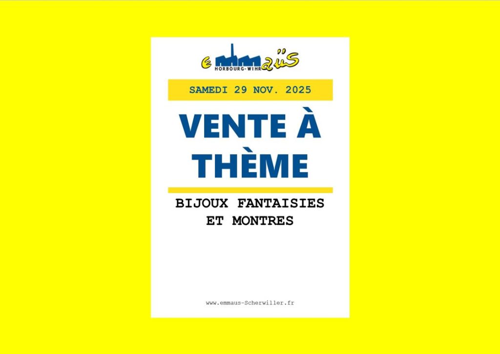 EMMAÜS Horbourg-Wihr – VENTE À THÈME : Bijoux fantaisie et montres EMMAÜS Horbourg-Wihr – VENTE À THÈME : Bijoux fantaisie et montres