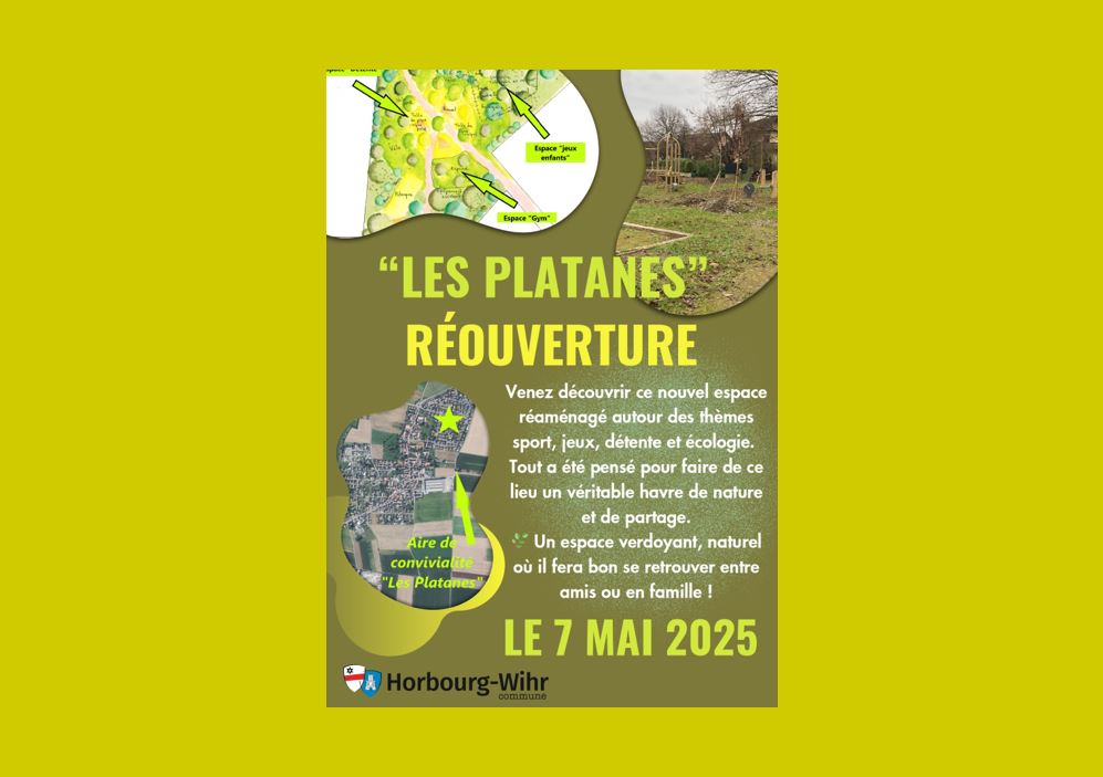 🌳 Réouverture de l’aire de convivialité « Les Platanes » 🌳