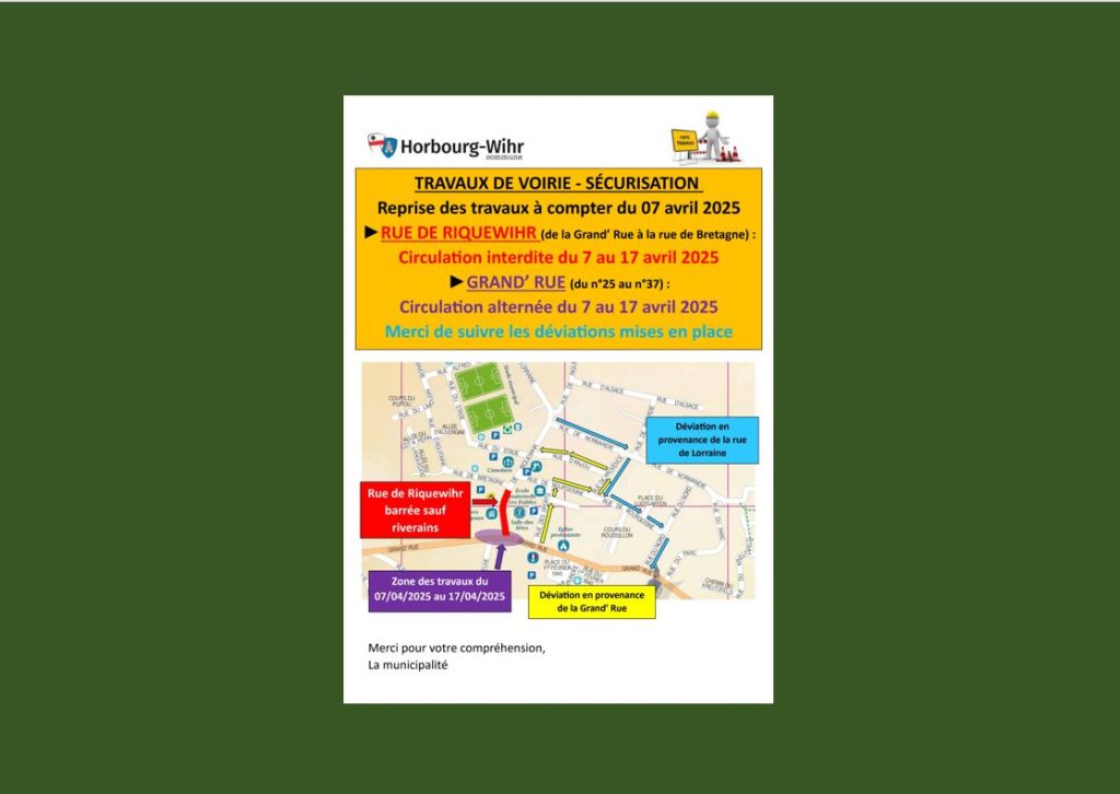 🚧 Reprise des travaux – Grand’ Rue / Rue de Riquewihr 🚧