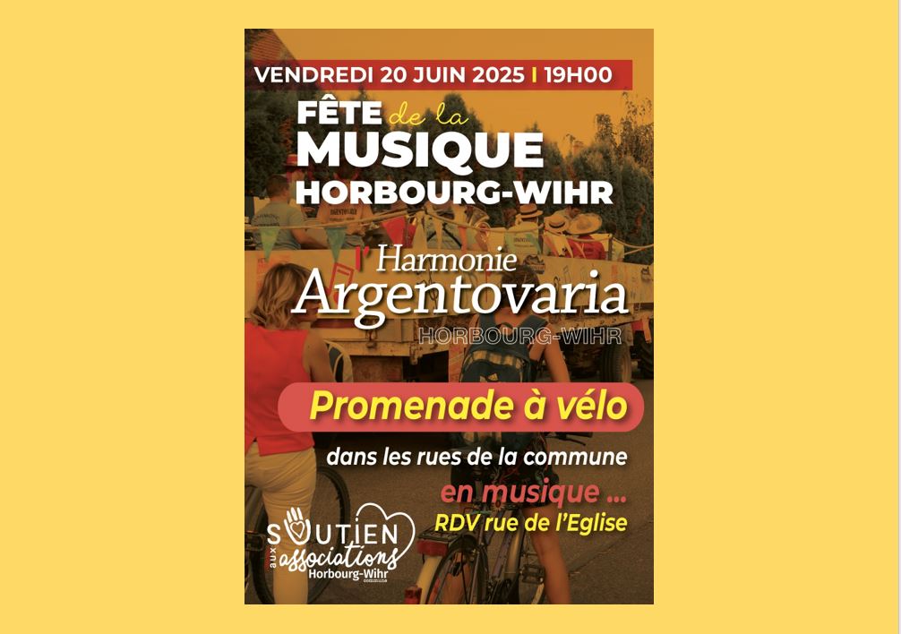 🎶 Fête de la Musique – Vendredi 20 juin 2025 à 19h00 🎶 Promenade musicale à vélo !