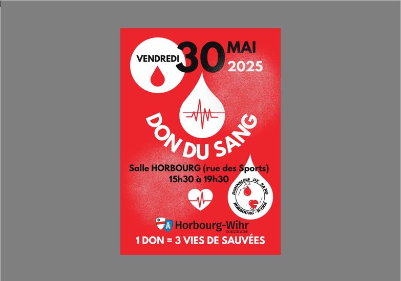 DON DU SANG : PROCHAINE COLLECTE VENDREDI 30 MAI 2025