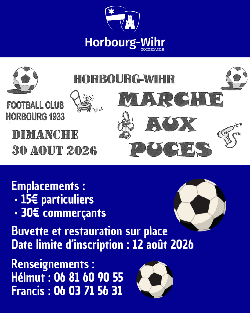 Marché Aux Puces organisé par le F.C.H. : Dimanche 30 Août 2026