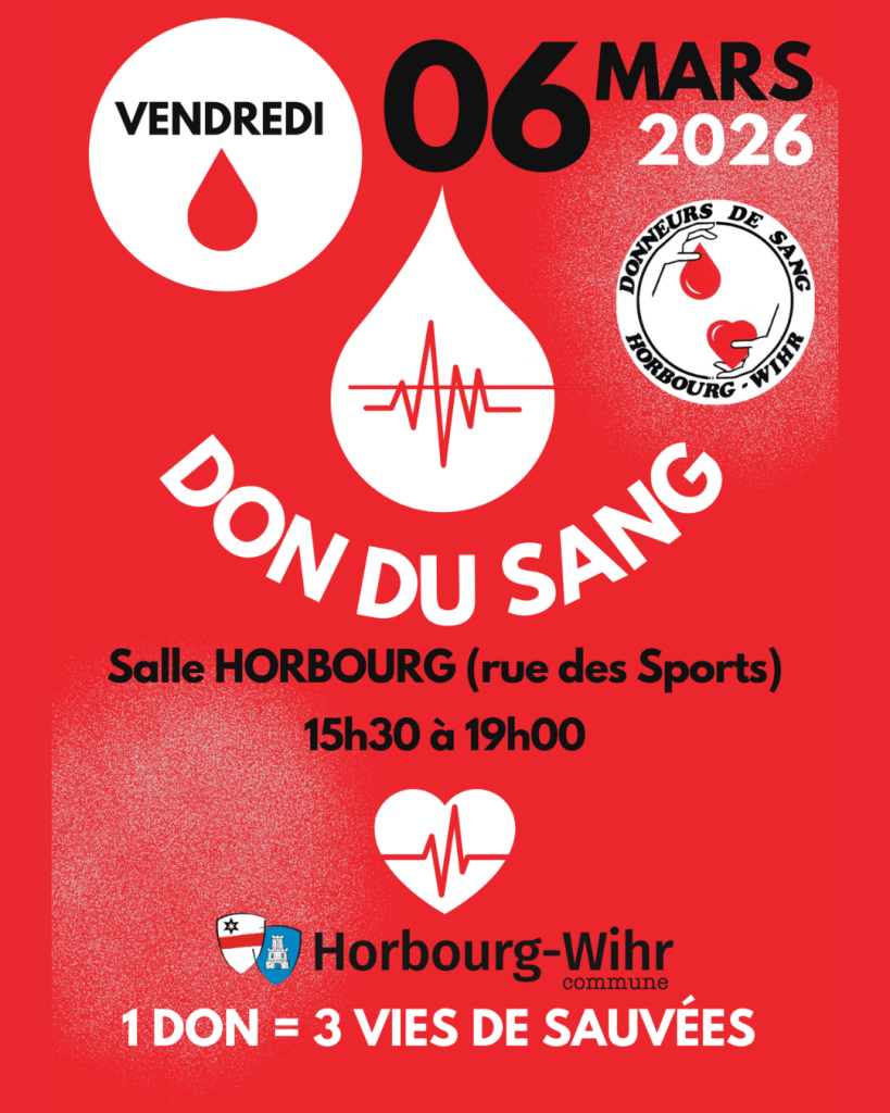 DON DU SANG : PROCHAINE COLLECTE VENDREDI 06 MARS 2025