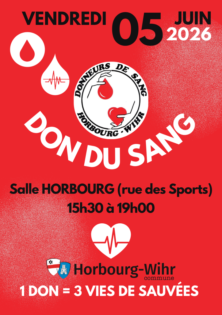 DON DU SANG : PROCHAINE COLLECTE VENDREDI 05 JUIN 2026