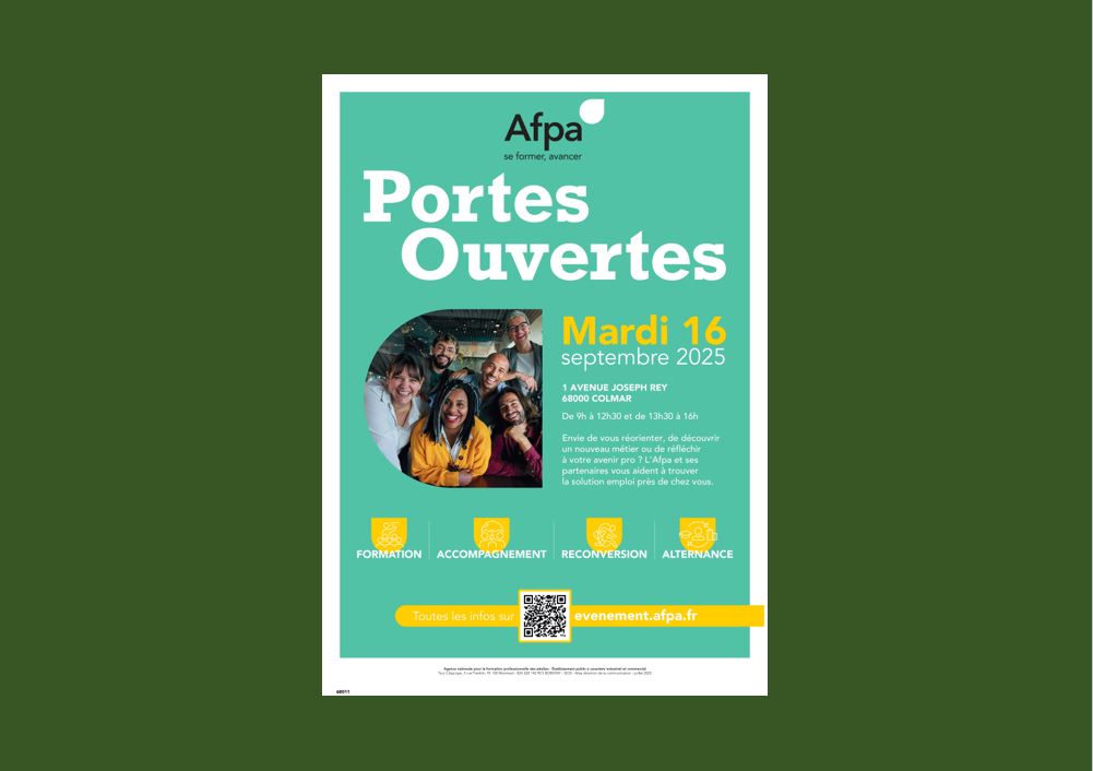 AFPA COLMAR : PORTES OUVERTES mardi 16 septembre