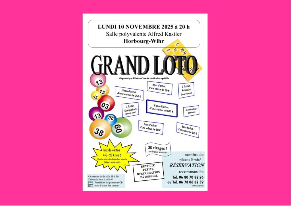 🎉 GRAND LOTO – LUNDI 10 NOVEMBRE 2025 🎉 🎉 GRAND LOTO – LUNDI 10 NOVEMBRE 2025 🎉