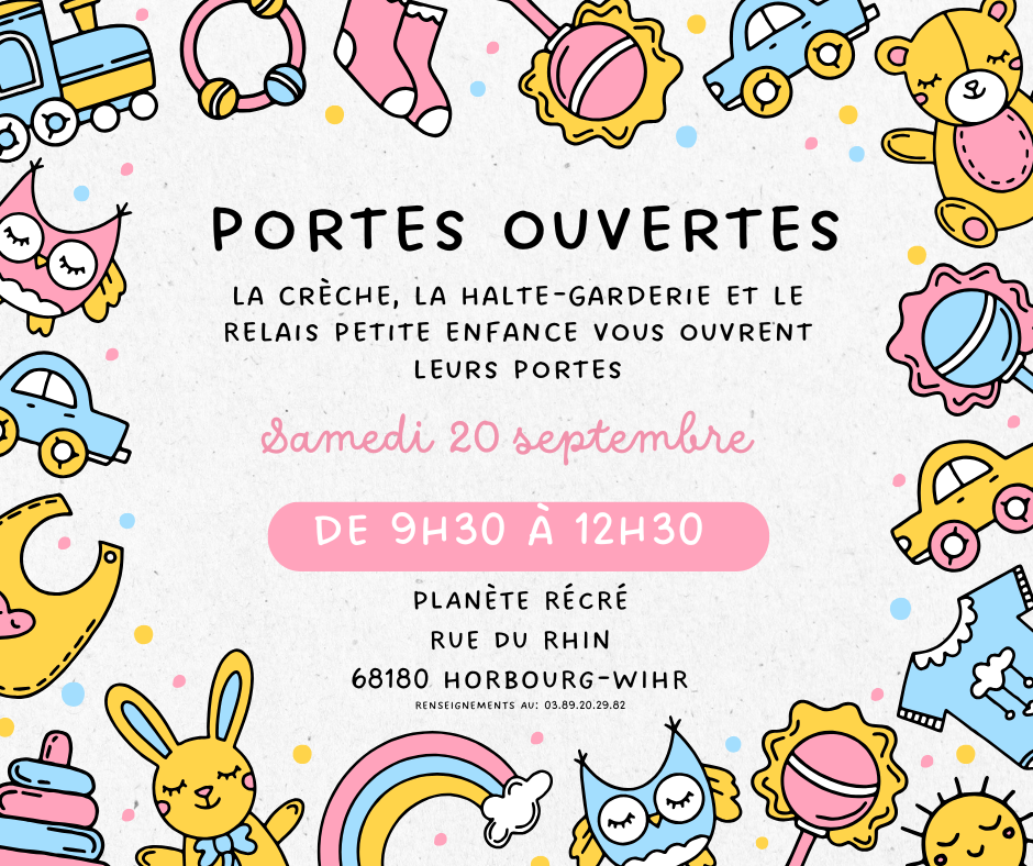 🌸✨ PORTES OUVERTES ✨🌸 La crèche, la halte-garderie et le relais petite enfance vous ouvrent leurs portes !