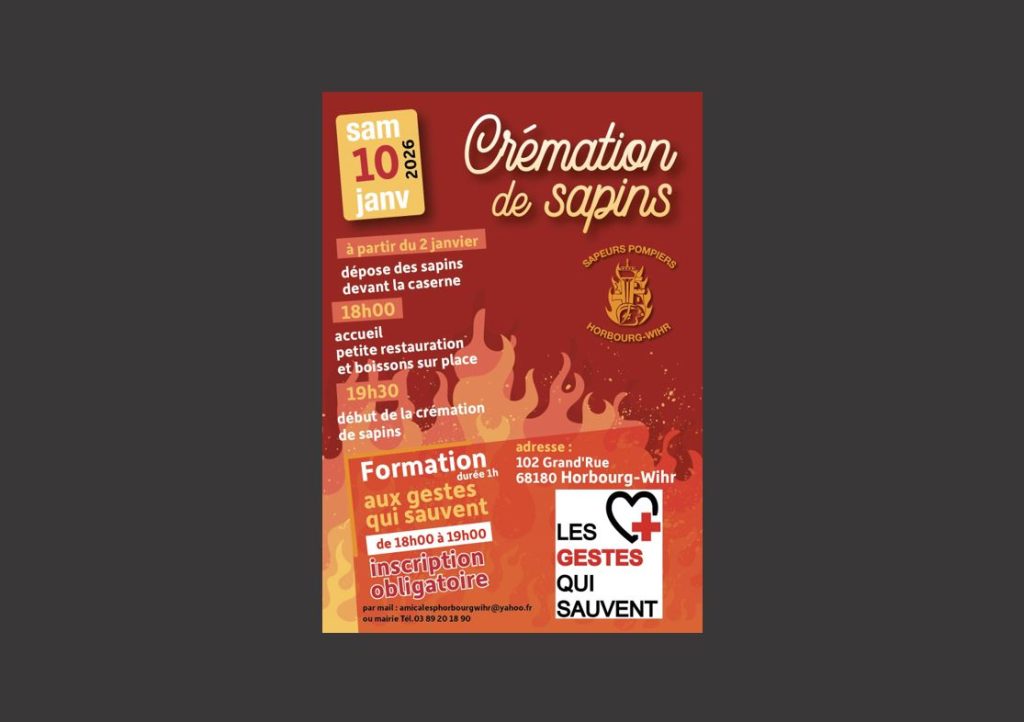 Crémation de sapins & formation aux gestes qui sauvent !