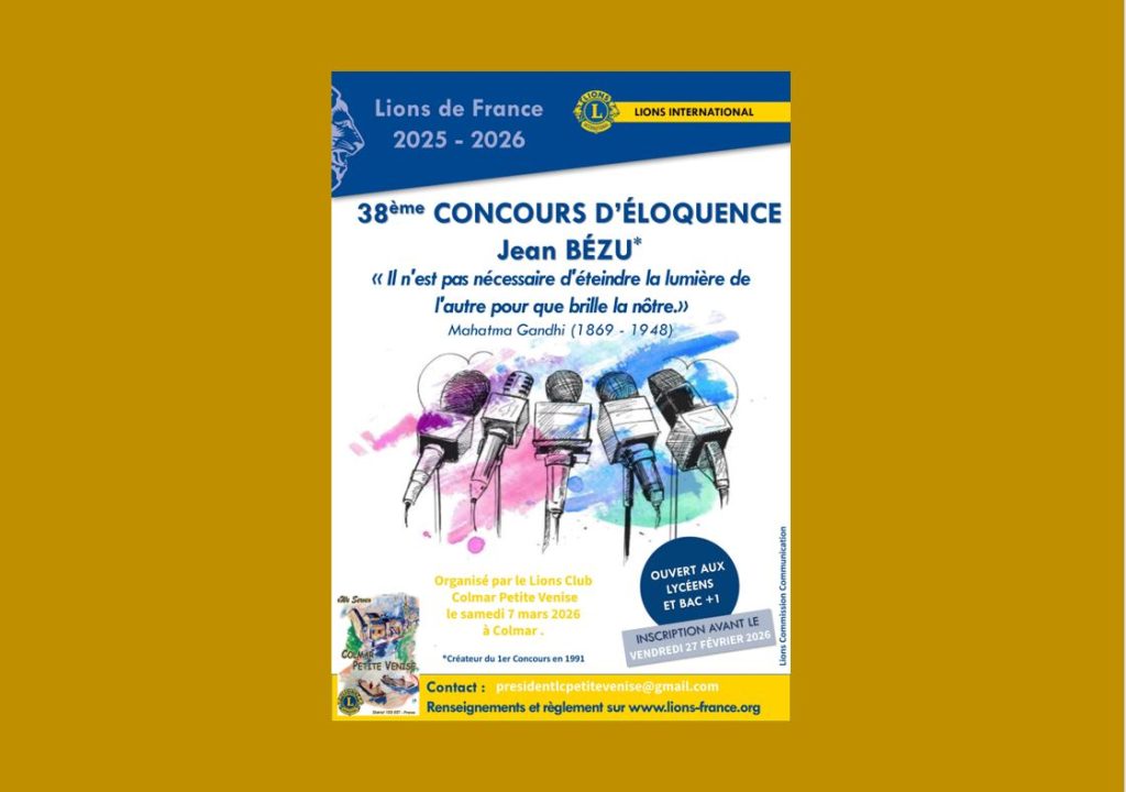 📢 Annonce Officielle : Concours d&rsquo;Éloquence en 2026 ! Par Le Lions Club Colmar Petite Venise