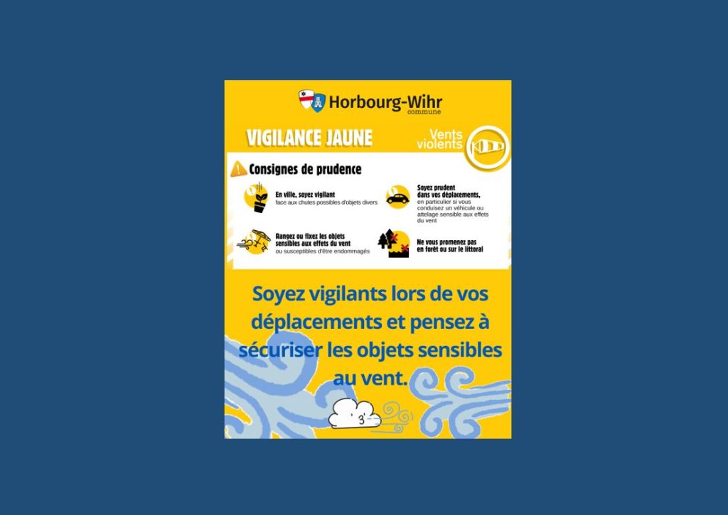 VIGILANCE JAUNE VENTS : vendredi 9 janvier 2026