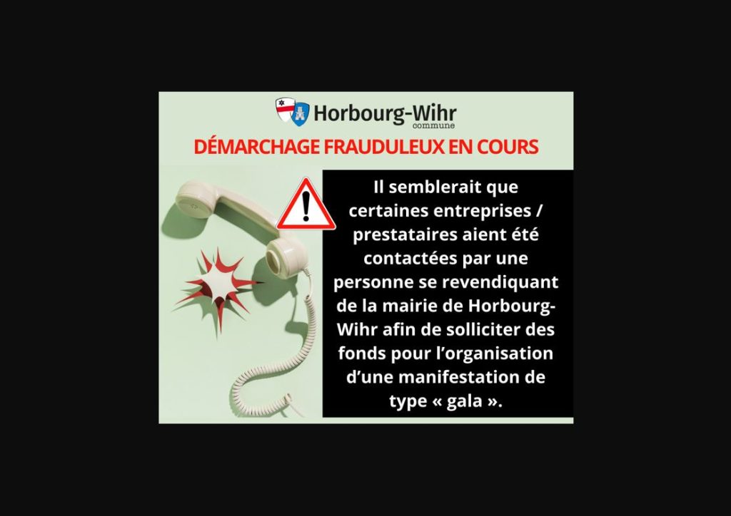 Démarchage frauduleux en cours !