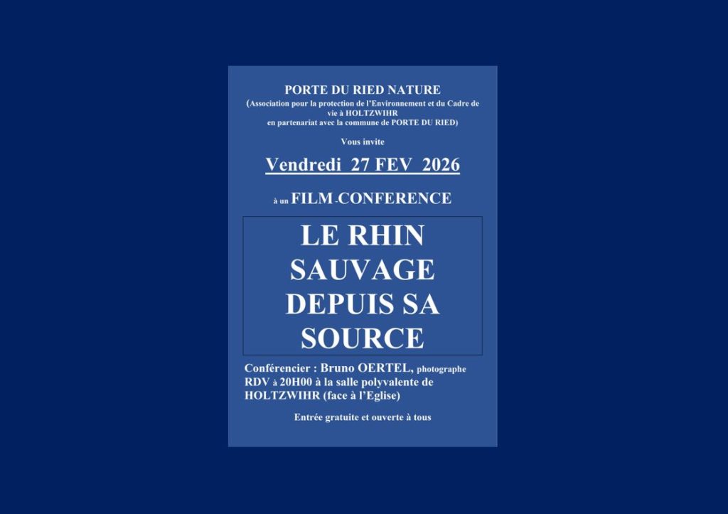 PORTE DU RIED NATURE : Film / Conférence « LE RHIN SAUVAGE DEPUIS SA SOURCE »