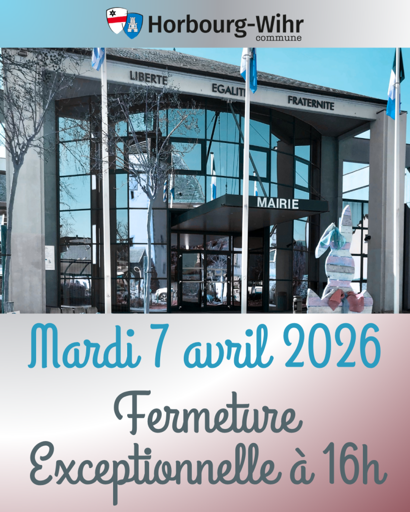 Mairie – Fermeture exceptionnelle à 16h le Mardi 7 avril 2026