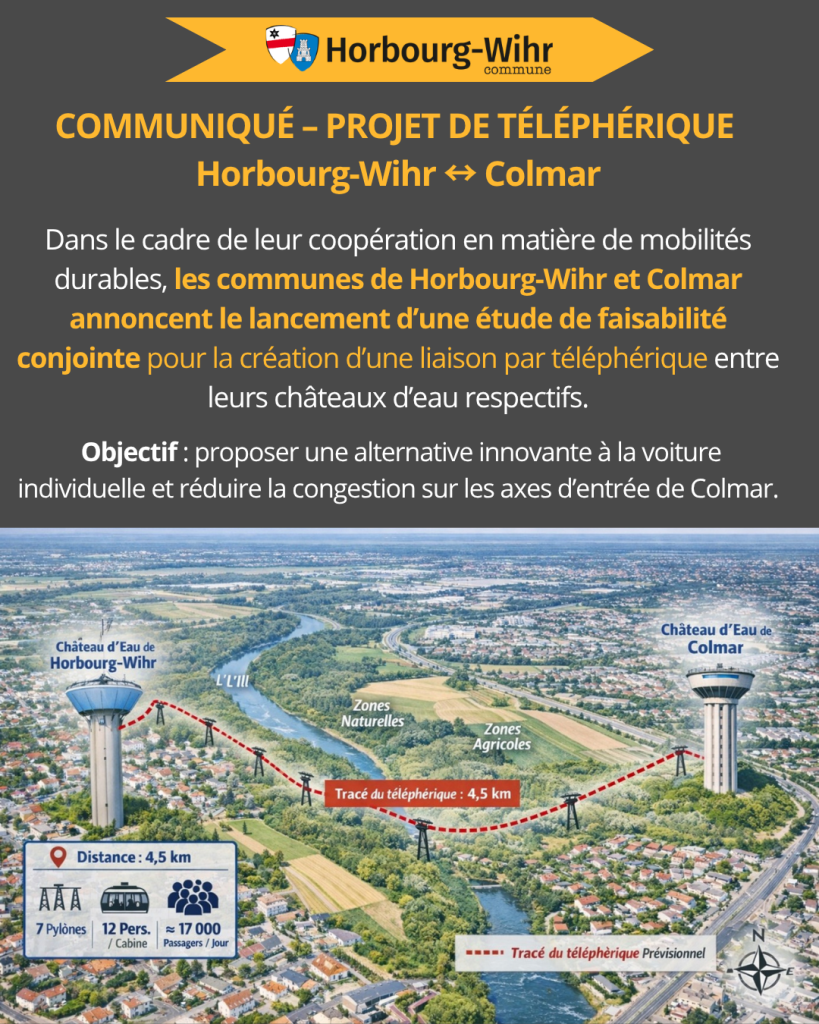 COMMUNIQUÉ – Projet de téléphérique  Horbourg-Wihr ↔ Colmar