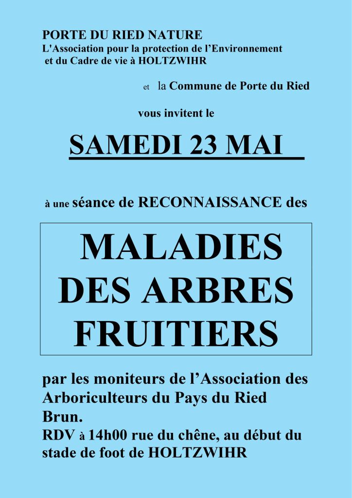 PORTE DU RIED NATURE : Séance de reconnaissance des maladie des arbres fruitiers
