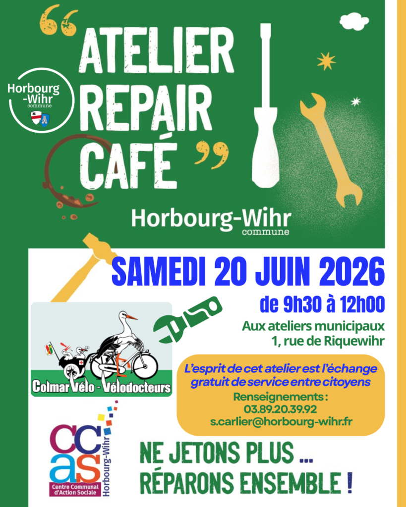 PROCHAIN ATELIER « REPAIR CAFÉ »