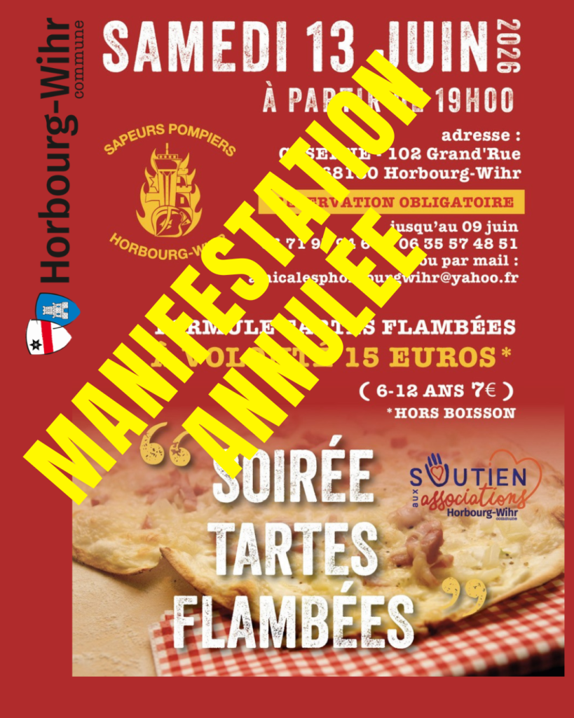 « Soirée Tartes Flambées » organisée par l’Amicale des Sapeurs-Pompiers de Horbourg-Wihr