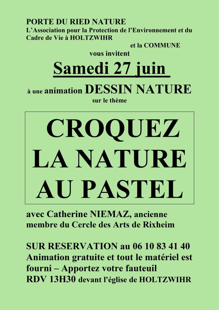 PORTE DU RIED NATURE : Animation DESSIN NATURE « CROQUEZ LA NATURE AU PASTEL »