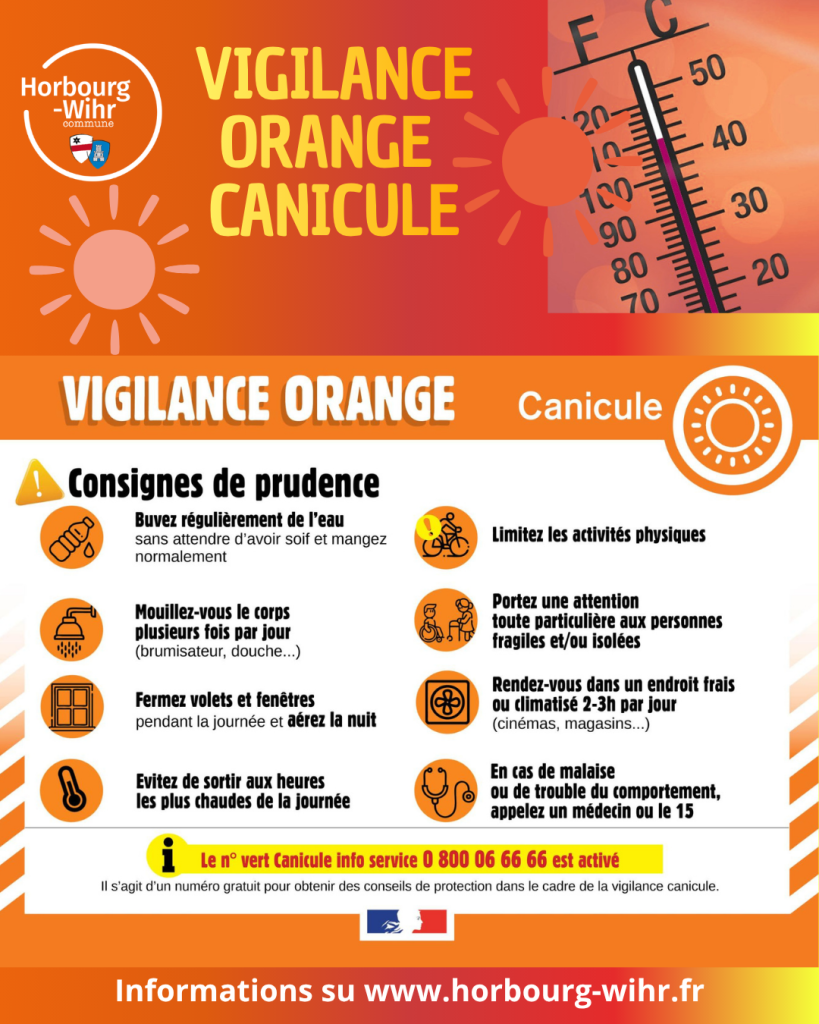 Vigilance « ORANGE CANICULE » : À compter de vendredi 19 juin 2026