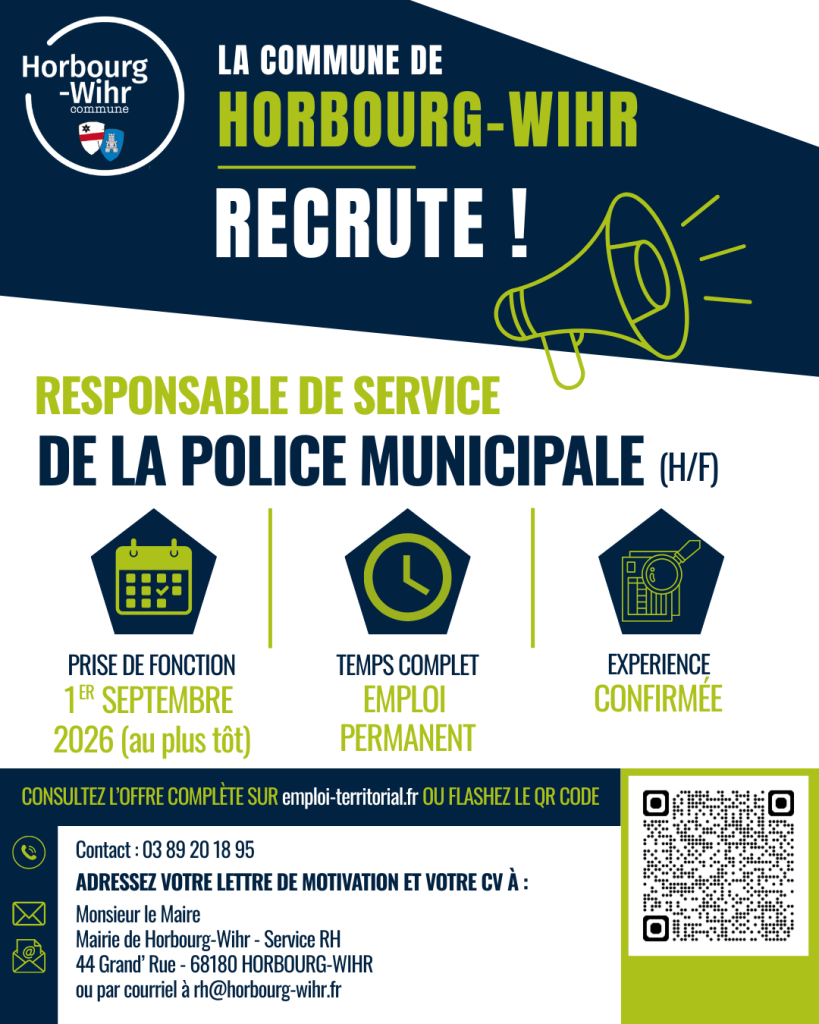 📢 Recrutement – Responsable de service de la Police Municipale (H/F)